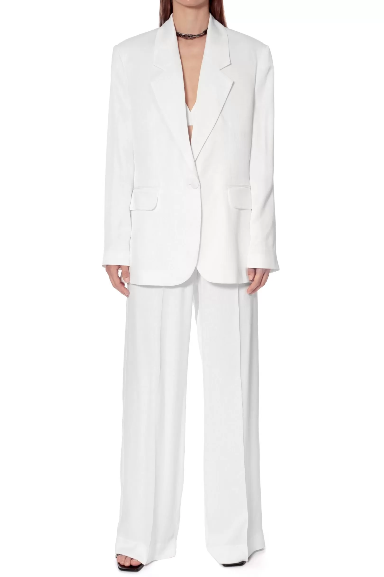 AGGI Suits^Blazer Bellamy Satin Bright White