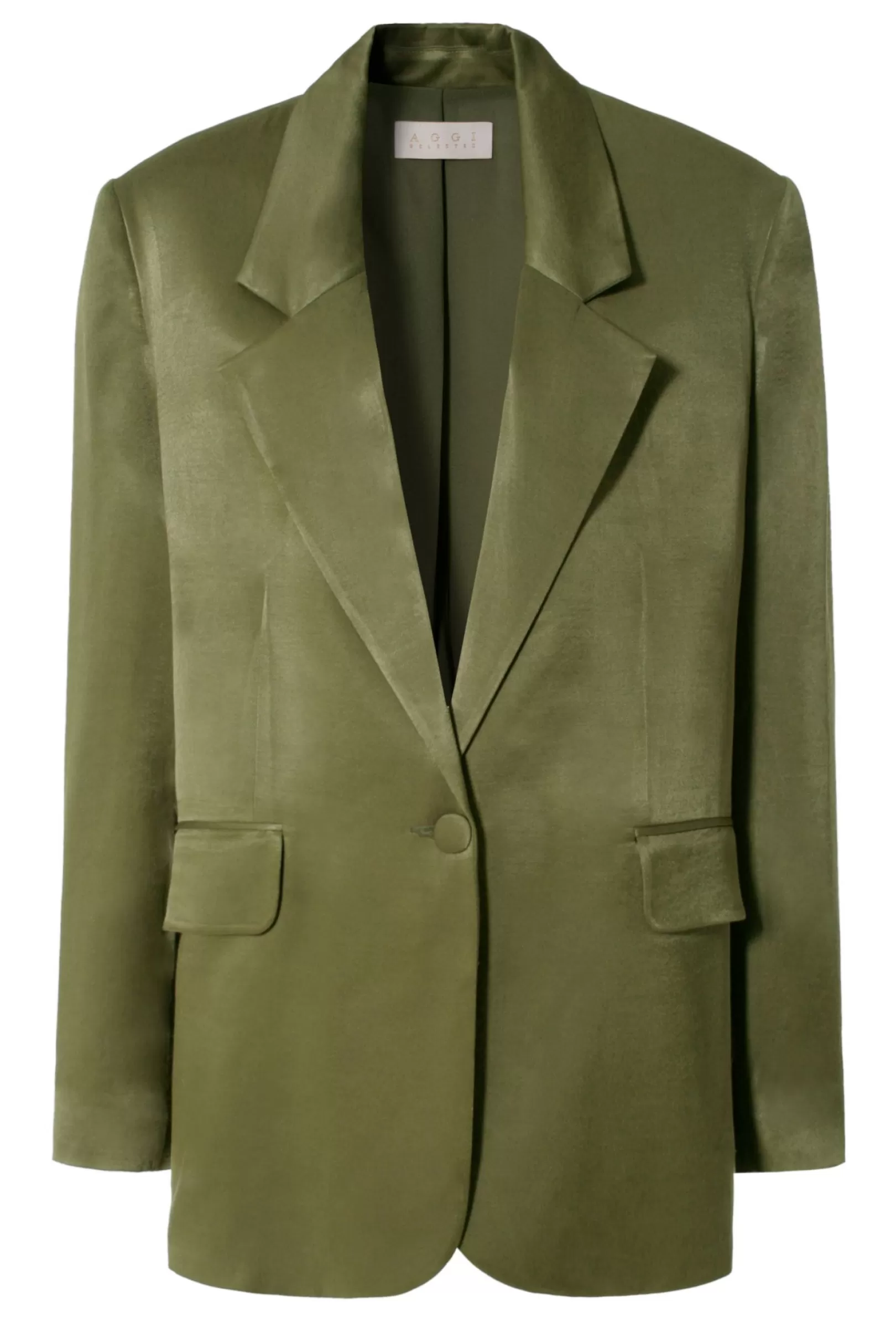 AGGI Suits^Blazer Bellamy Satin Olive Branch