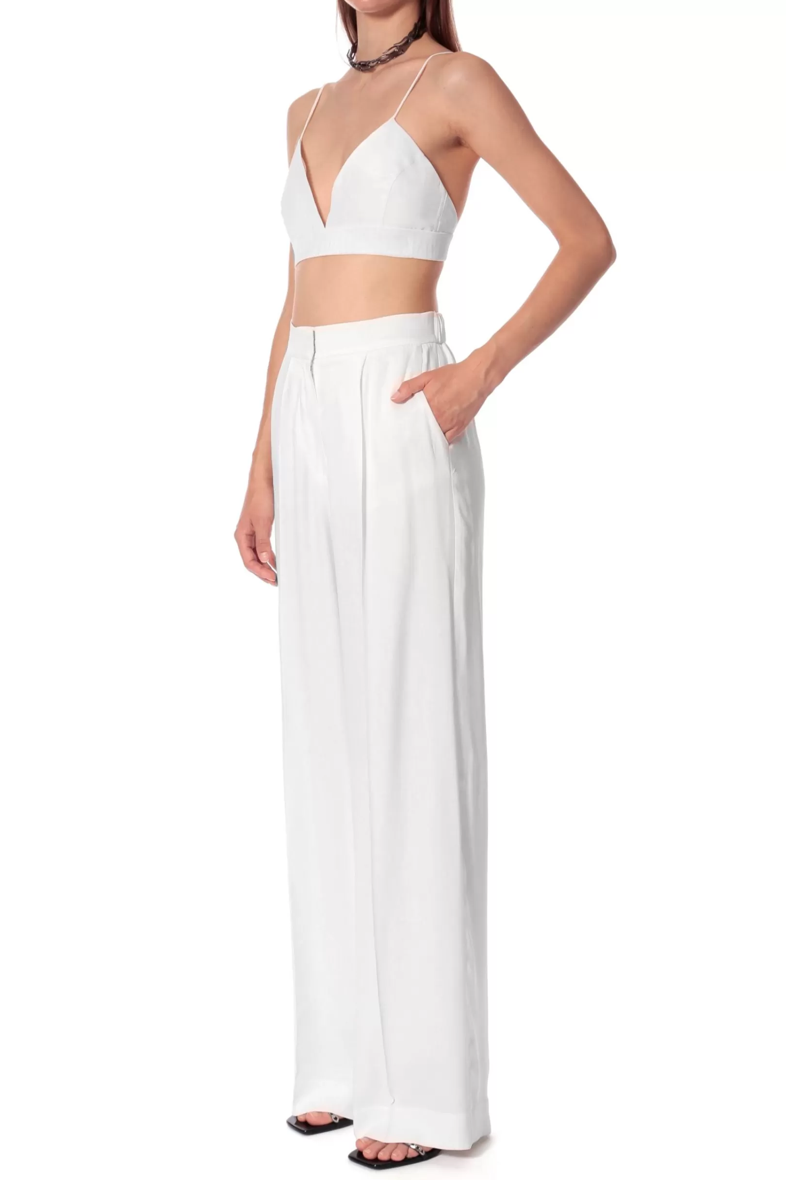 AGGI Suits^Bralette Top Asha Satin Bright White