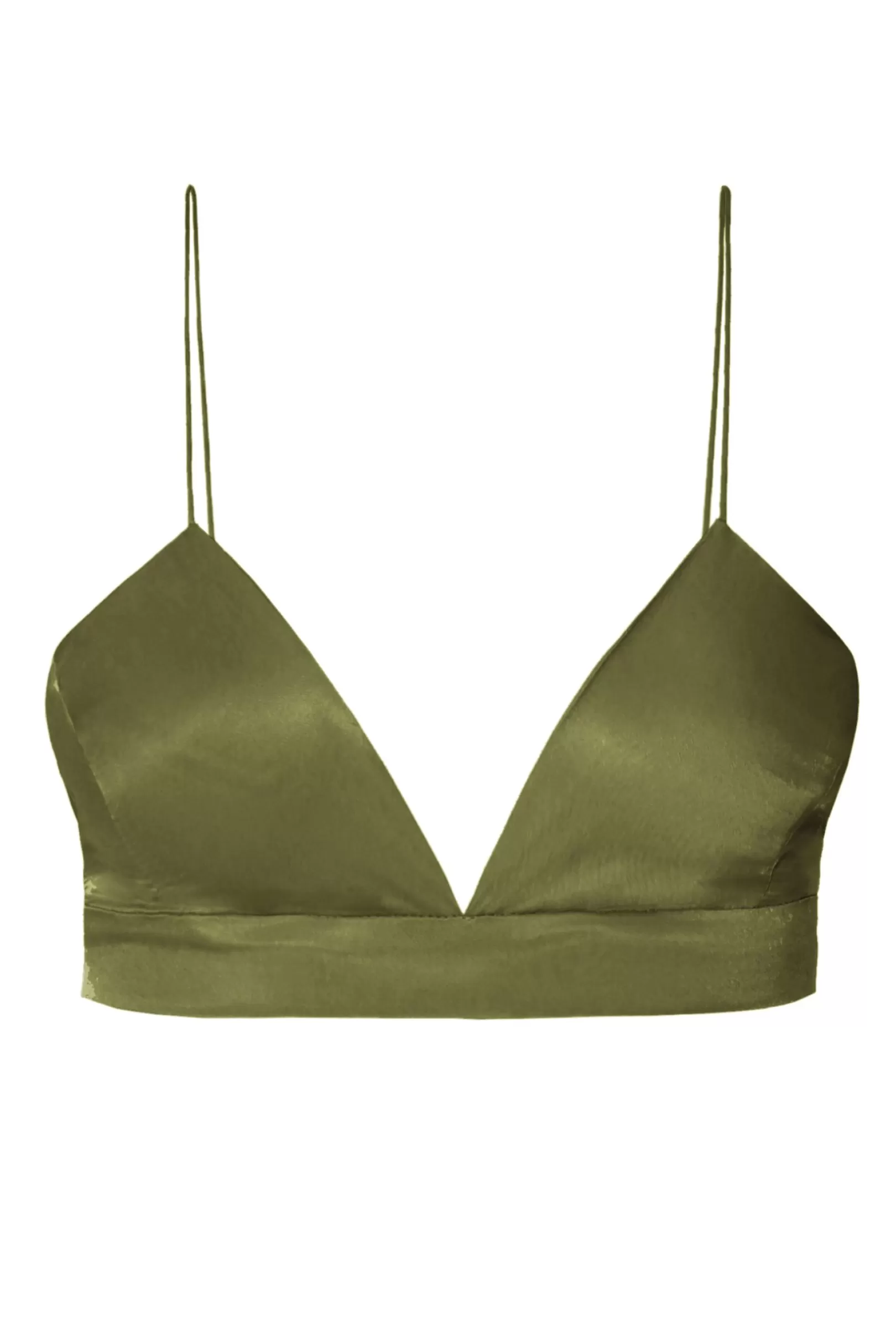 AGGI Suits^Bralette Top Asha Satin Olive Branch