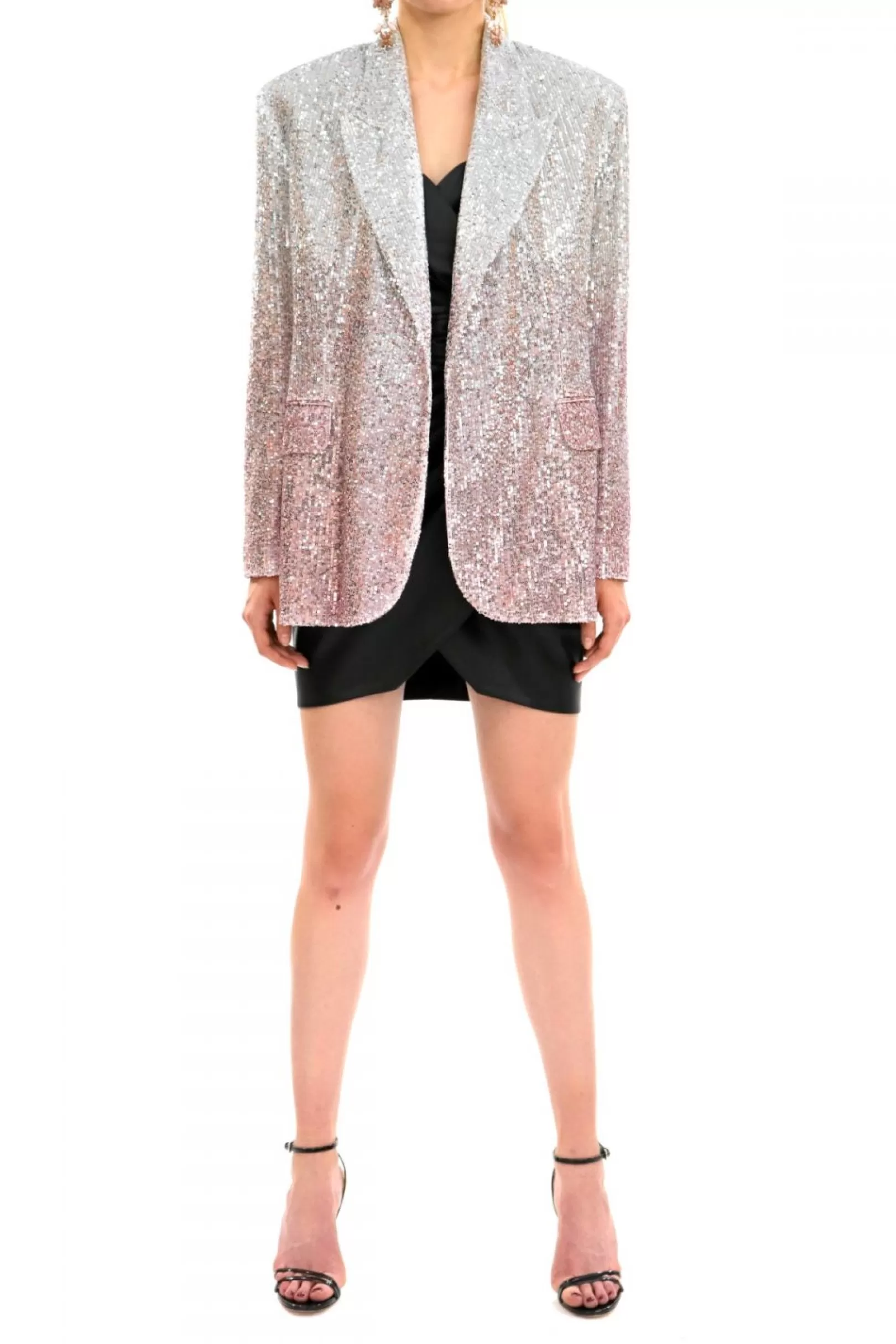 AGGI Blazers^Sequin Blazer Gioia Silver Peony