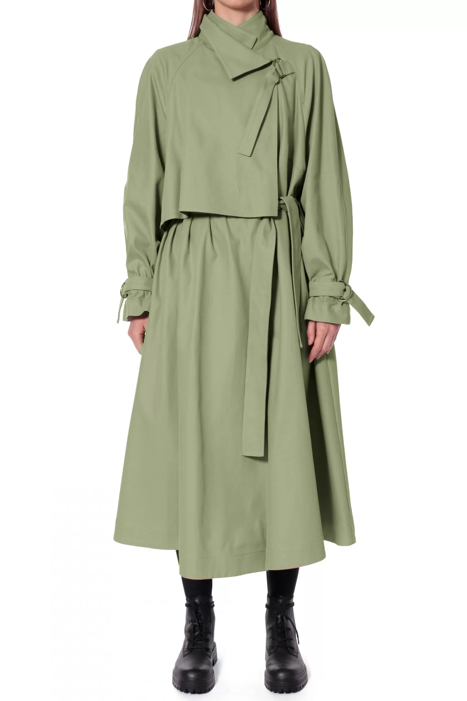 AGGI Coats^Trench Rosemary Sage Green